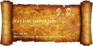 Vallus Dorottya névjegykártya